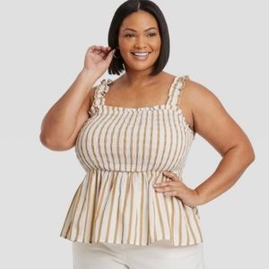 NWT Ava & Viv plus peplum smocked tank top 2X